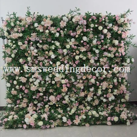 flower wall wedding ceremony
