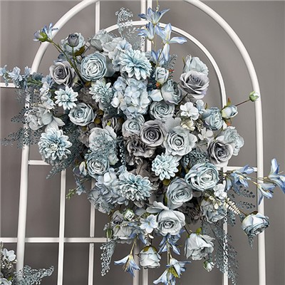 Støvede blå bryllupsblomster