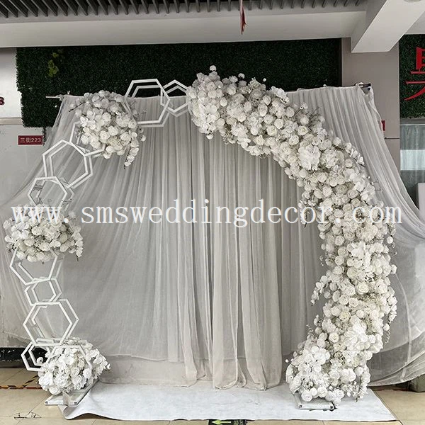 hexagon arch with flowers