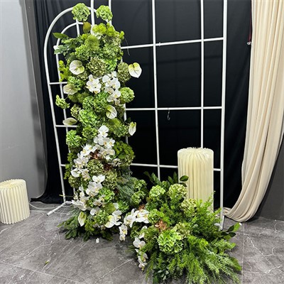 Grønne bryllup blomsterarrangementer